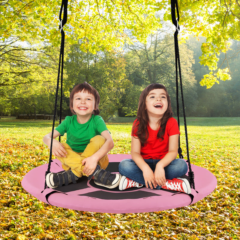 2-in-1 40 Inch Kids Hanging Chair Detachable Swing Tent Set-Pink