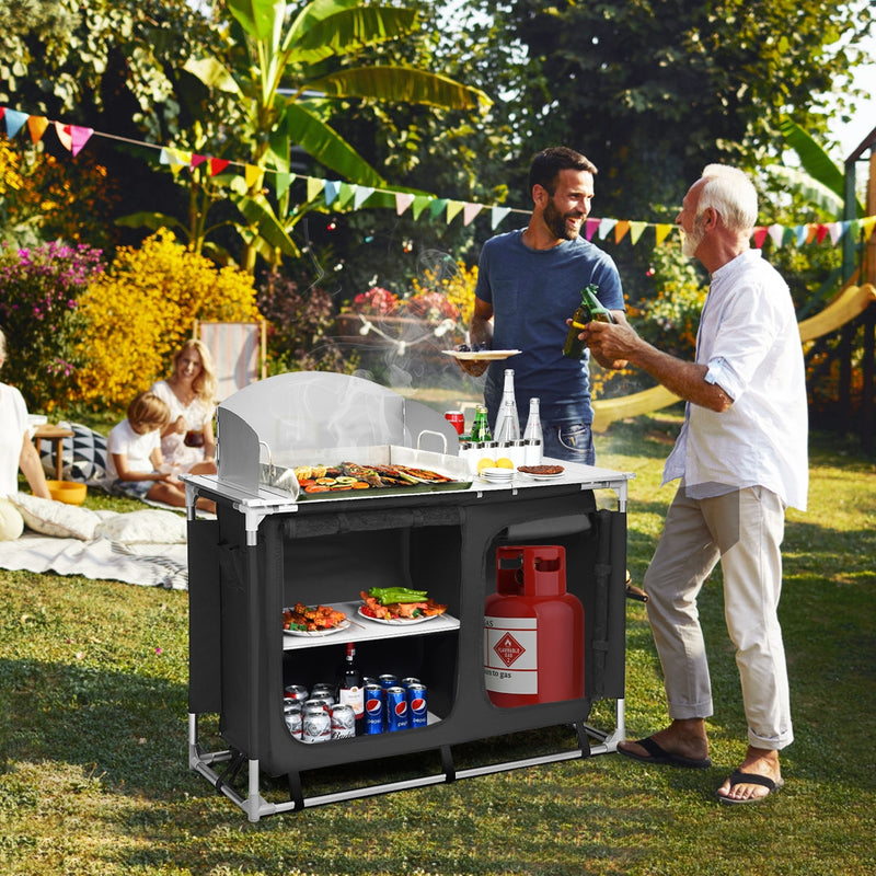 Portable Camp Kitchen and Sink Table