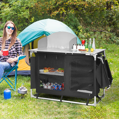 Portable Camp Kitchen and Sink Table