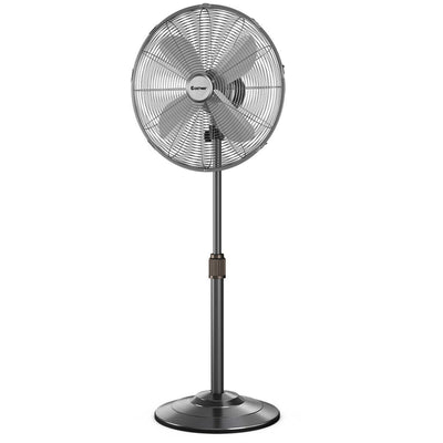 18 Inch Metal Adjustable Oscillating Pedestal Fan-Black