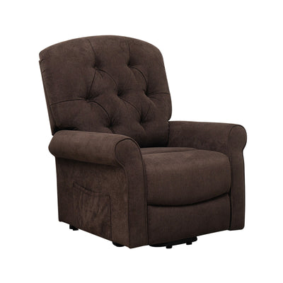 Recliner Chair Sofa for Elderly with Side Pocket and Remote Control-Brown