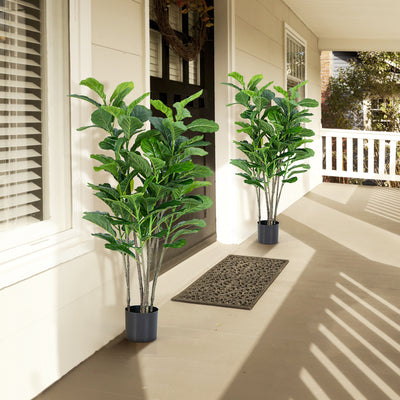 51 Inch 2-Pack Artificial Fiddle Leaf Fig Tree for Indoor and Outdoor