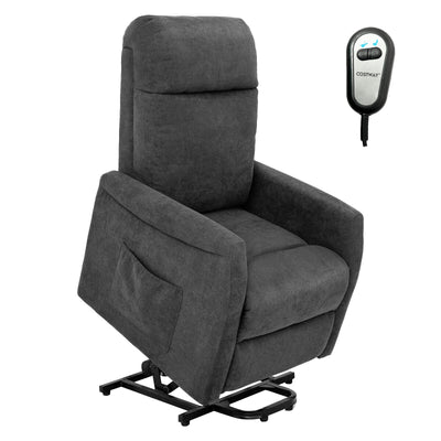 Power Lift Recliner Chair with Remote Control for Elderly-Gray