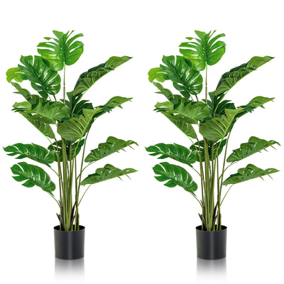 2 Pieces 5 Feet Artificial Monstera Tree Set