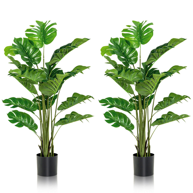 2 Pieces 5 Feet Artificial Monstera Tree Set