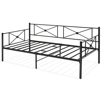 Metal Daybed Frame Twin Size with Slats-Black