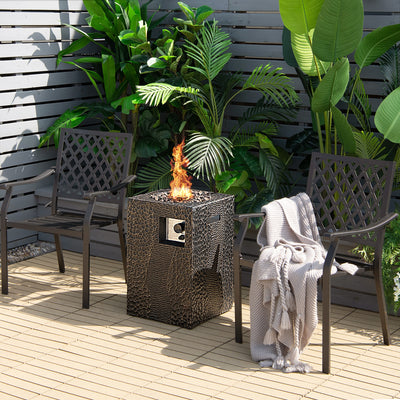 Square Outdoor Propane Fire Pit with Lava Rocks Waterproof Cover 30000 BTU