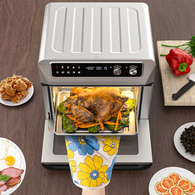 8-in-1  Convection Air Fryer Toaster Oven with 5 Accessories and Recipe-Silver