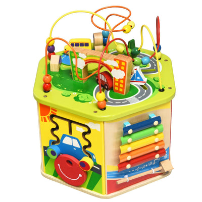 7-in-1 Wooden Activity Cube Toy