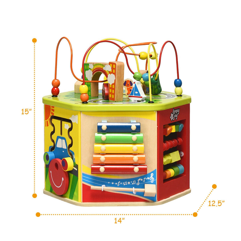 7-in-1 Wooden Activity Cube Toy