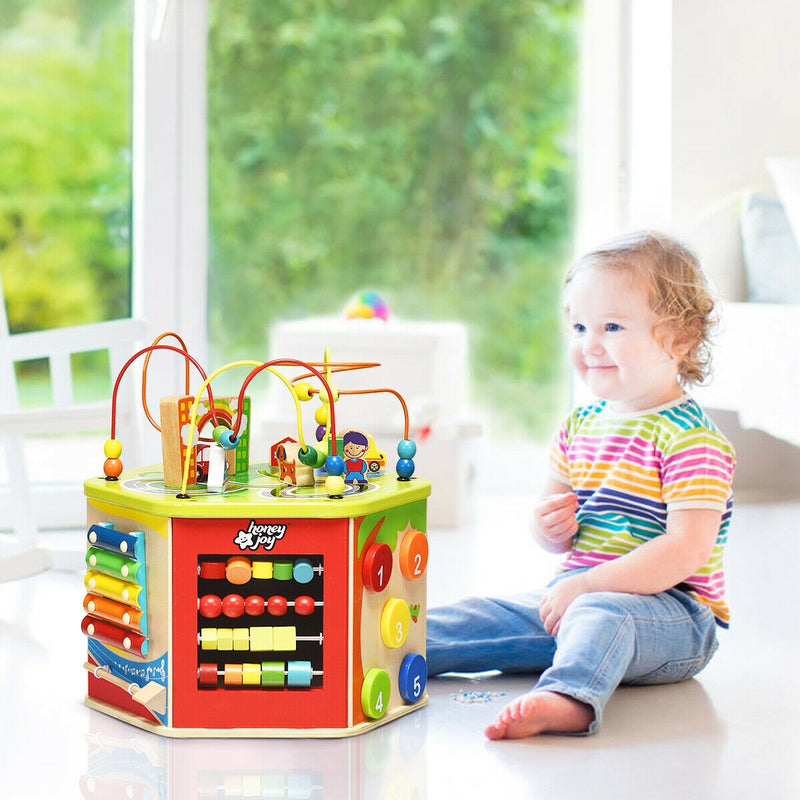 7-in-1 Wooden Activity Cube Toy