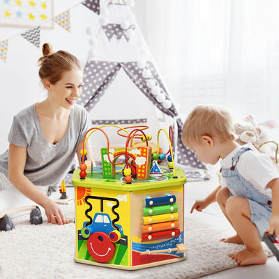 7-in-1 Wooden Activity Cube Toy