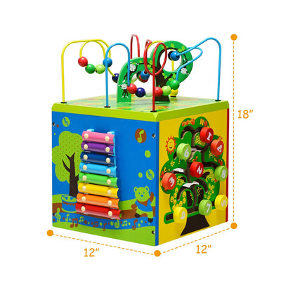 5-in-1 Wooden Activity Cube Toy