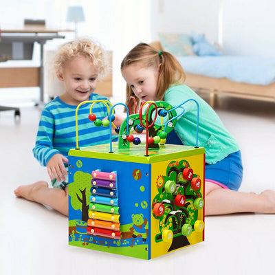 5-in-1 Wooden Activity Cube Toy