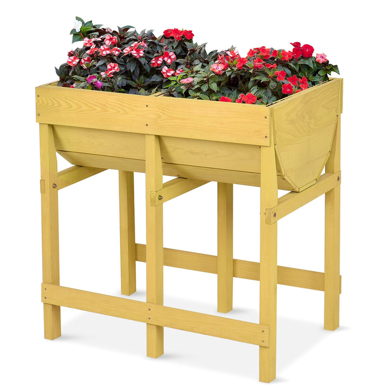 Raised Wooden V Planter Elevated Vegetable Flower Bed