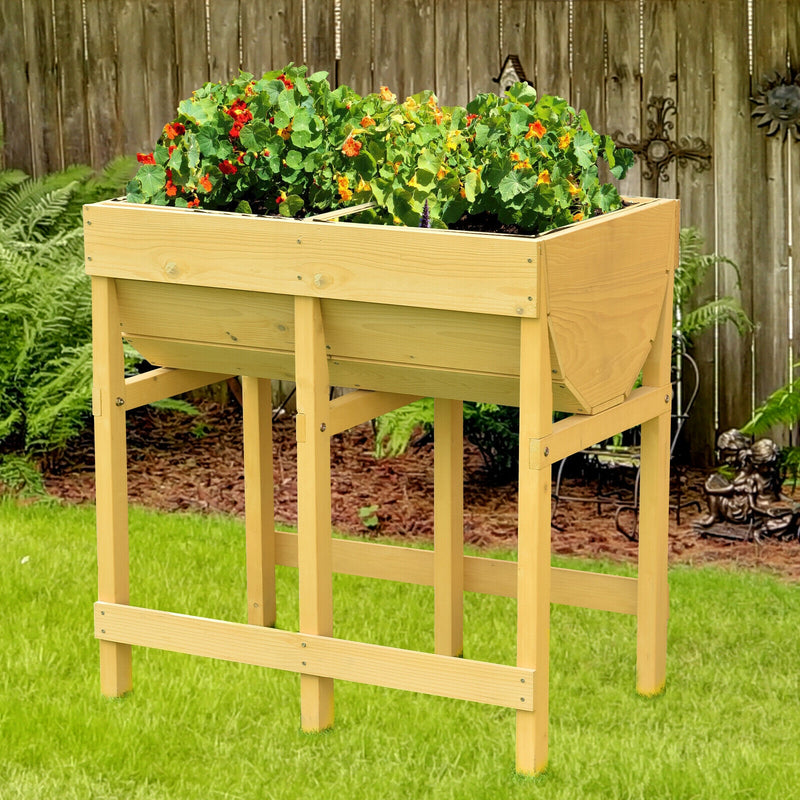 Raised Wooden V Planter Elevated Vegetable Flower Bed