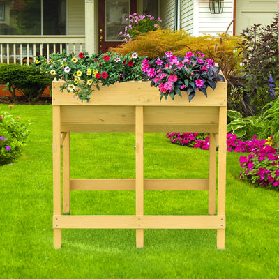 Raised Wooden V Planter Elevated Vegetable Flower Bed