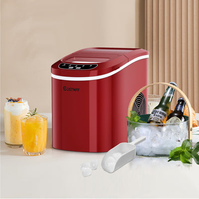 Mini Portable Compact Electric Ice Maker Machine-Red