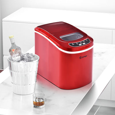 Mini Portable Compact Electric Ice Maker Machine-Red