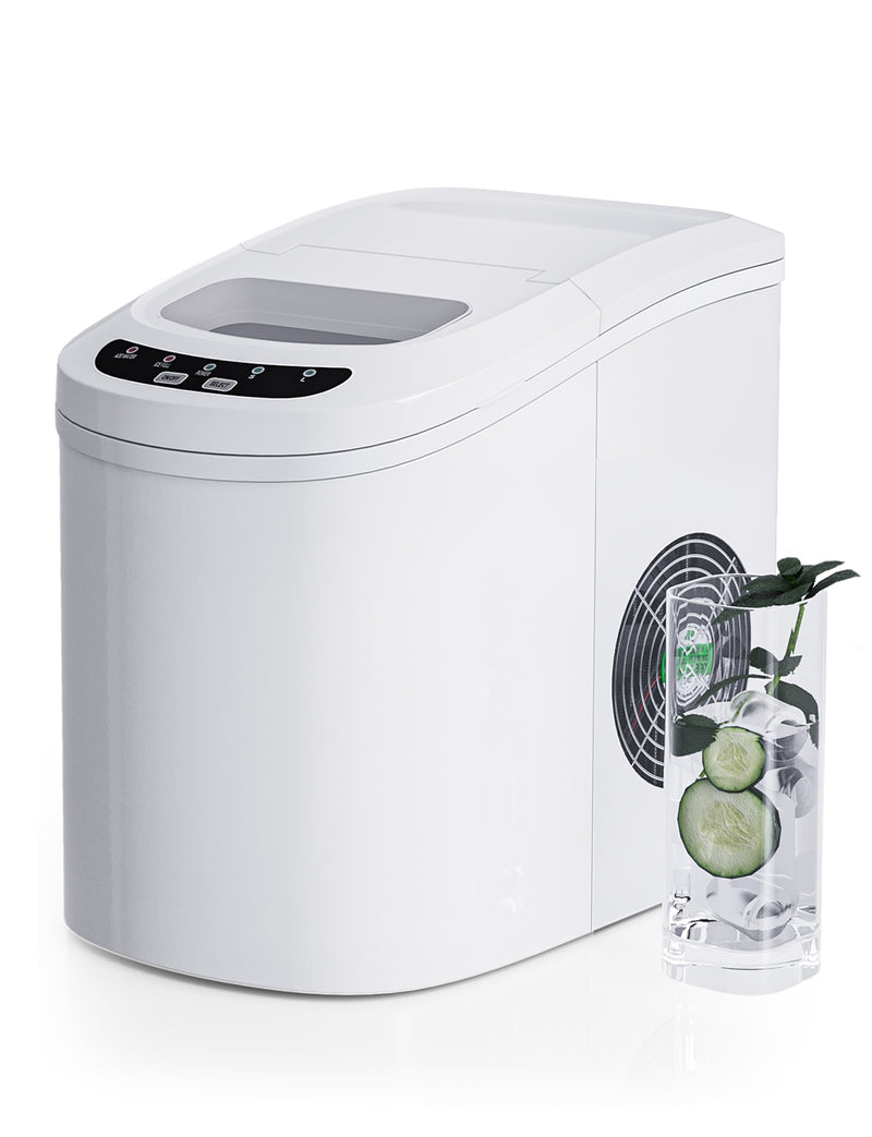 Mini Portable Compact Electric Ice Maker Machine-White