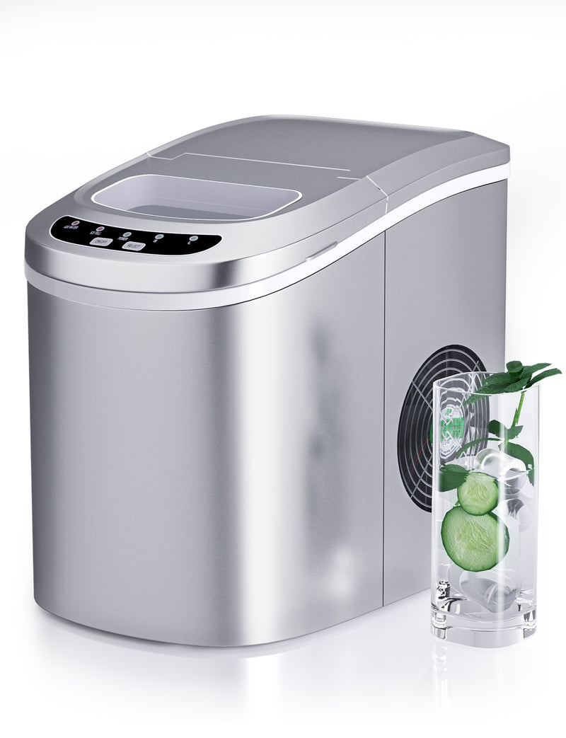 Mini Portable Compact Electric Ice Maker Machine-Silver