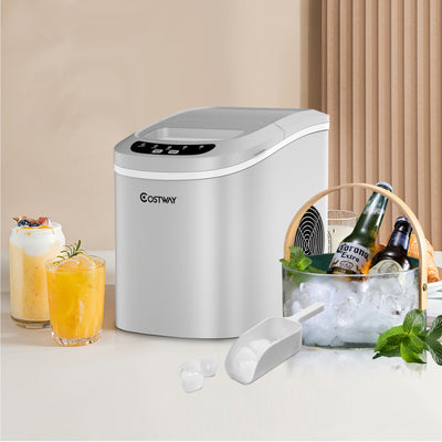 Mini Portable Compact Electric Ice Maker Machine-Silver