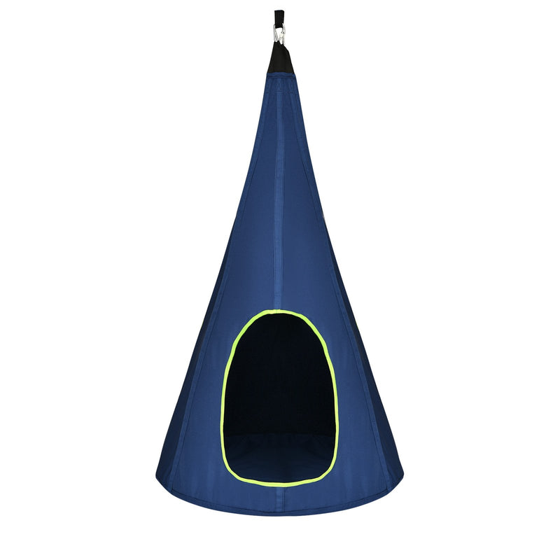 32 Inch Kids Nest Swing Chair Hanging Hammock Seat for Indoor Outdoor-Blue