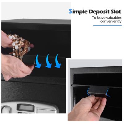 Digital Deposit Safe Box Depository with Front Drop for Jewelry and Cash