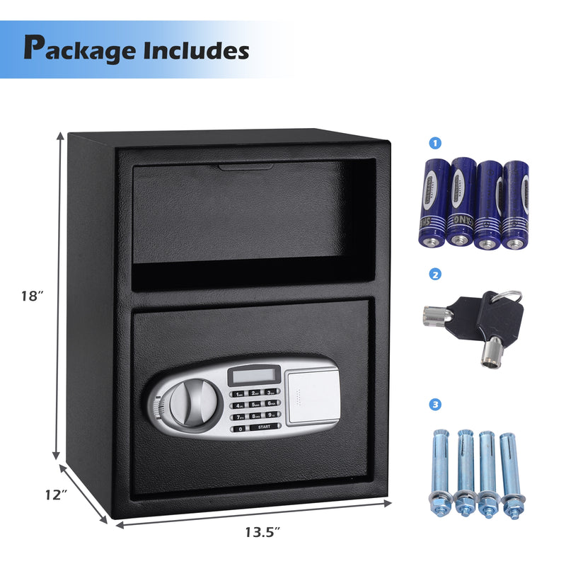 Digital Deposit Safe Box Depository with Front Drop for Jewelry and Cash