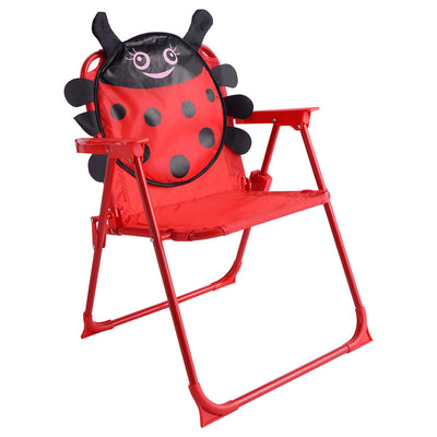 Kids Patio Folding Table and Chairs Set Beetle with Umbrella