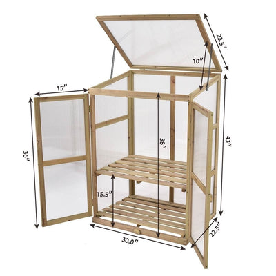 Garden Portable Wooden Raised Plants Greenhouse