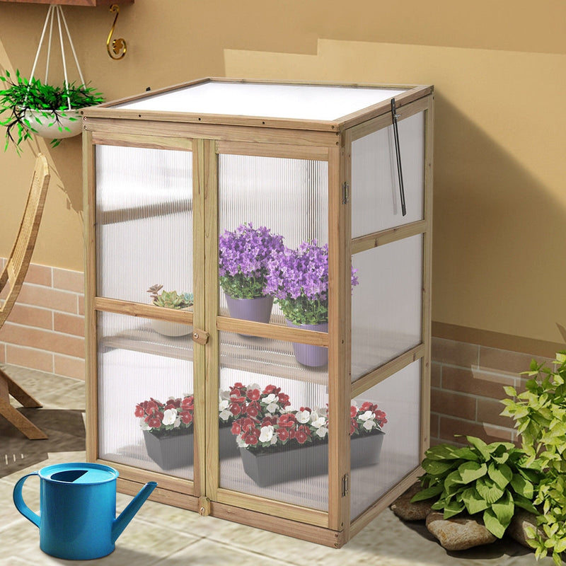 Garden Portable Wooden Raised Plants Greenhouse