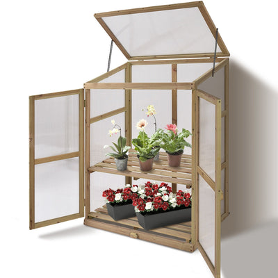 Garden Portable Wooden Raised Plants Greenhouse