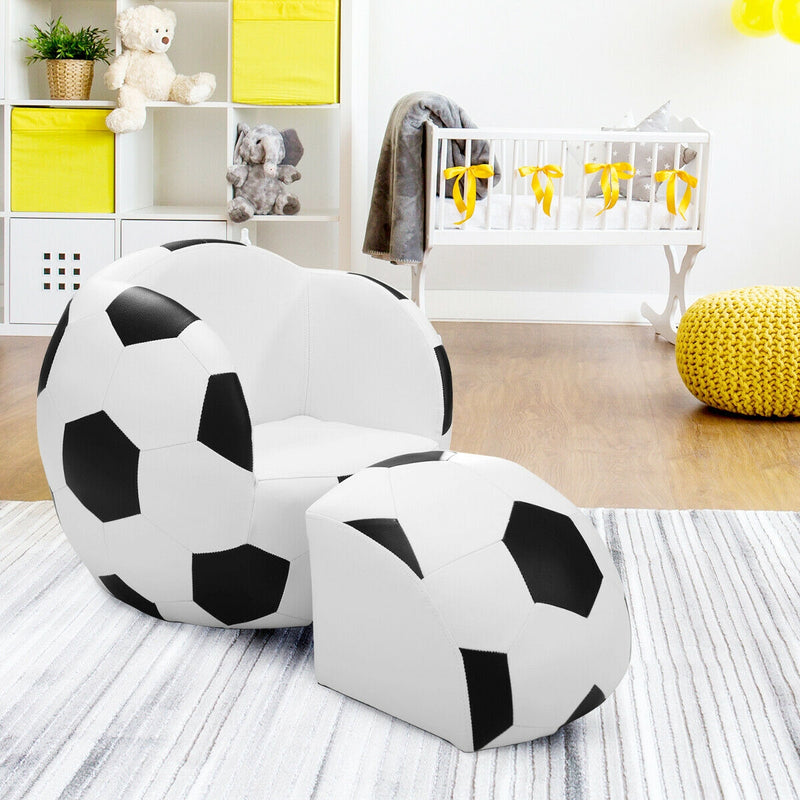 Football Shaped Kids Sofa Couch with Ottoman