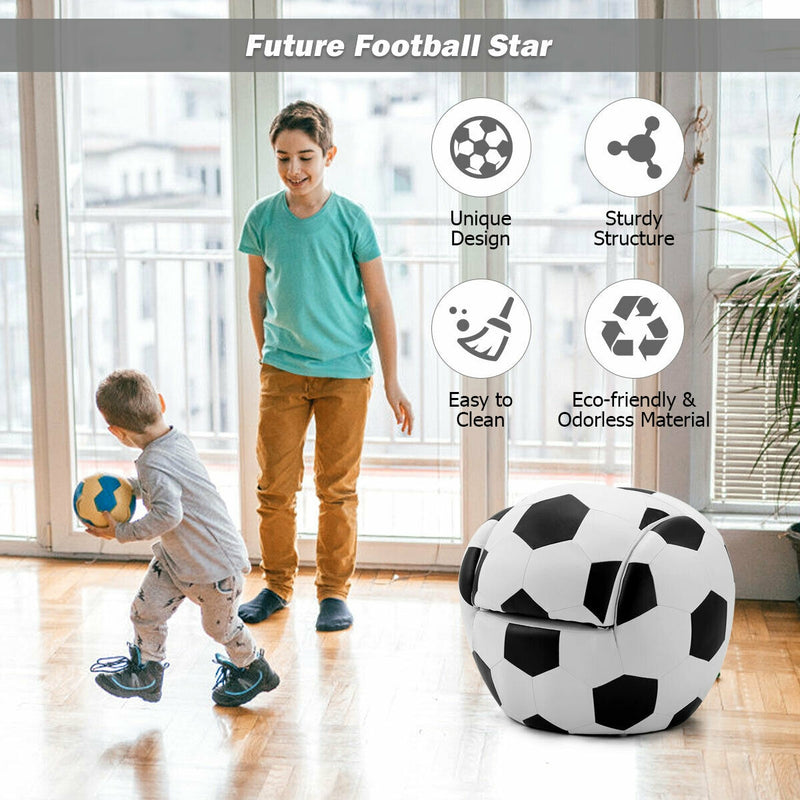 Football Shaped Kids Sofa Couch with Ottoman