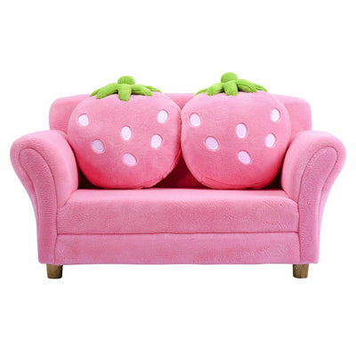 BL/PI Kids Strawberry Armrest Chair Sofa-Pink