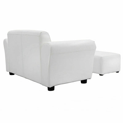 Soft Kids Double Sofa with Ottoman-White