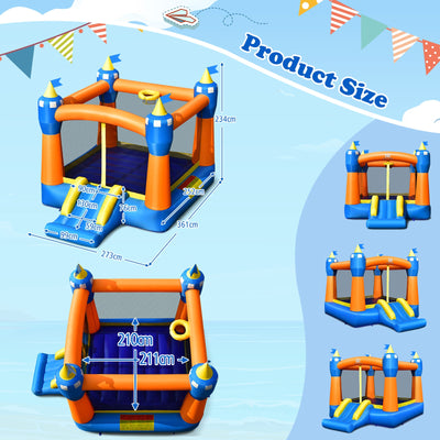 Kids Inflatable Bounce House Magic Castle with Large Jumping Area without Blower