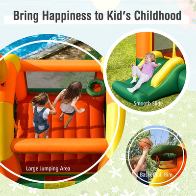 Kids Inflatable Bounce Jumping Castle House with Slide without Blower