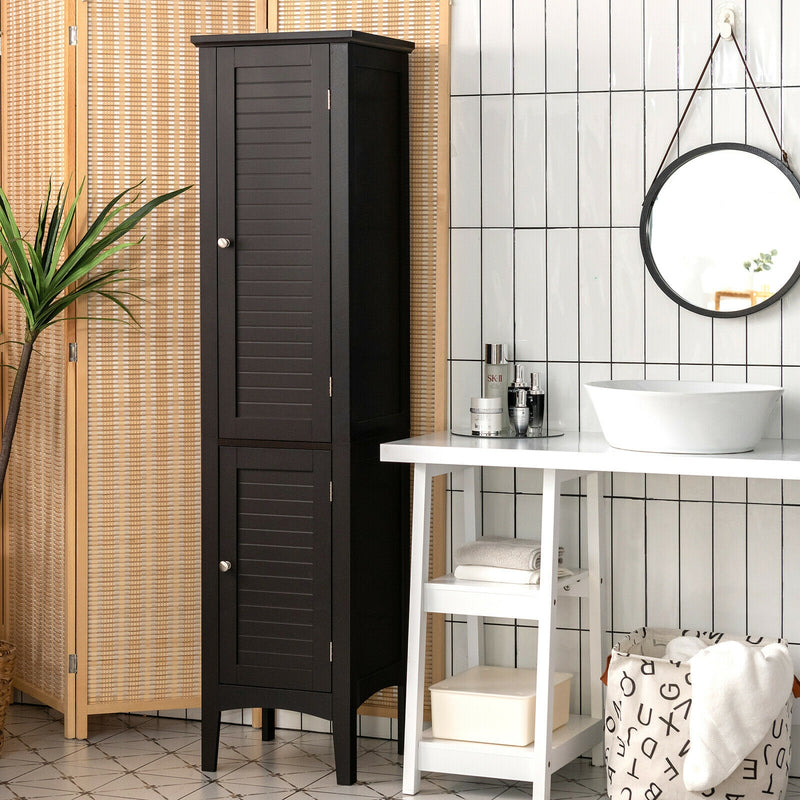 Freestanding Bathroom Storage Cabinet for Kitchen and Living Room-Brown