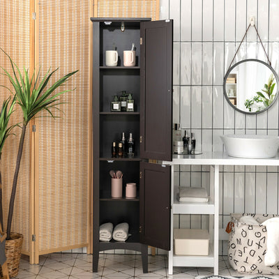 Freestanding Bathroom Storage Cabinet for Kitchen and Living Room-Brown