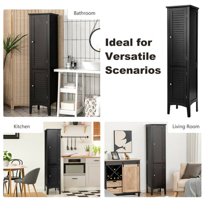 Freestanding Bathroom Storage Cabinet for Kitchen and Living Room-Black