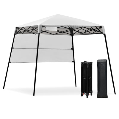 7 x 7 Feet Sland Adjustable Portable Canopy Tent with Backpack-White