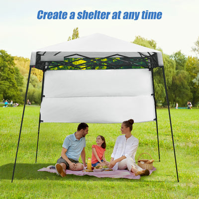 7 x 7 Feet Sland Adjustable Portable Canopy Tent with Backpack-White