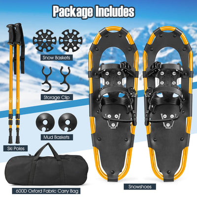 4-in-1 Lightweight Terrain Snowshoes with Flexible Pivot System-21 inches