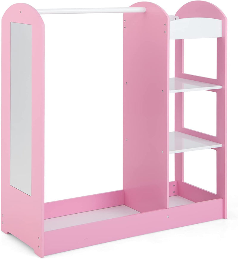 Kids Dress Up Storage with Mirror-Pink