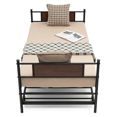 Twin Size 2-In-1 Daybed Frame with Pullout Trundle