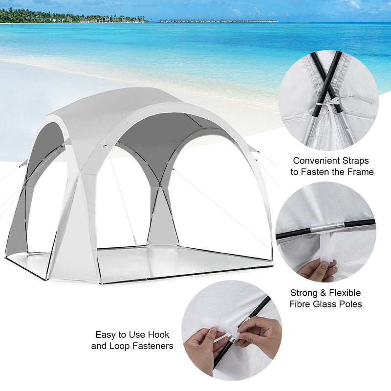 11 x 11 Inch Patio Sun Shade Shelter Canopy Tent Portable UPF 50+ Outdoor Beach-White