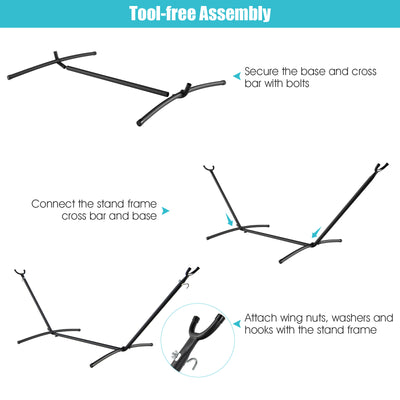 2-Person Hammock Stand with Carrying Bag for Yard