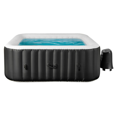 Rectangular Blowup Pool Hottub with 130 Air Jets for 4-6 Person-Black